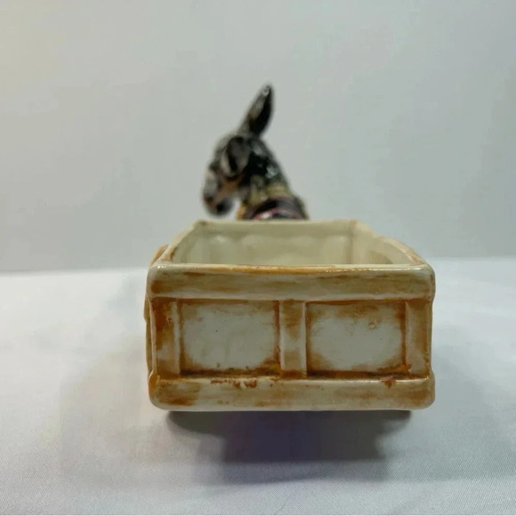 Vintage Ceramic Donkey Pulling Cart Planter Made  in Occupied Japan - Picture 12 of 14